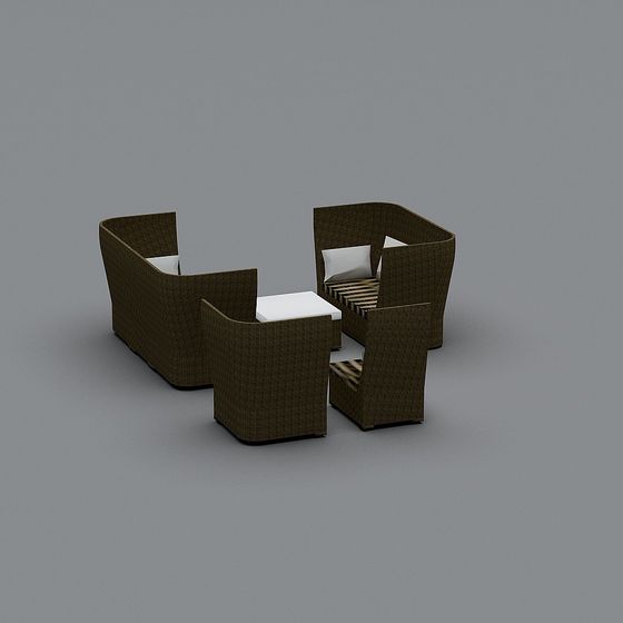 Urban Corner Sofa Set 3D Model