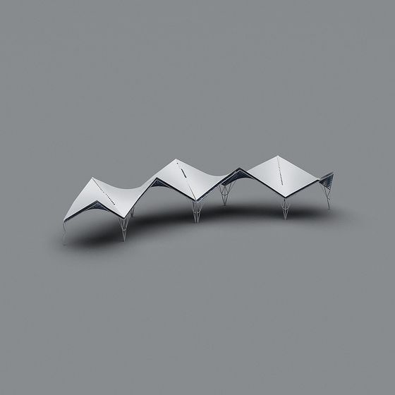 Futuristic Origami Architecture 3D model