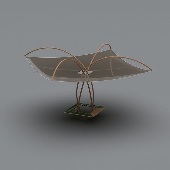 Futuristic Low Poly Spaceship 3D model