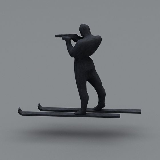 Dynamic Low-Poly Skier 3D model