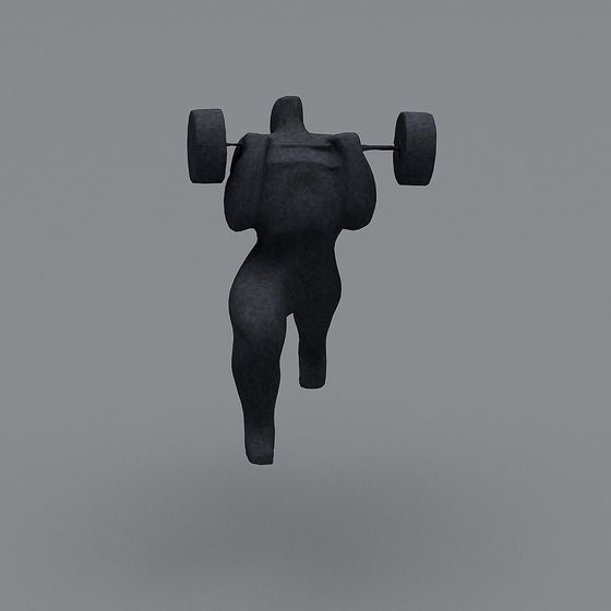 Muscular Weightlifter 3D Model - Low Poly Design