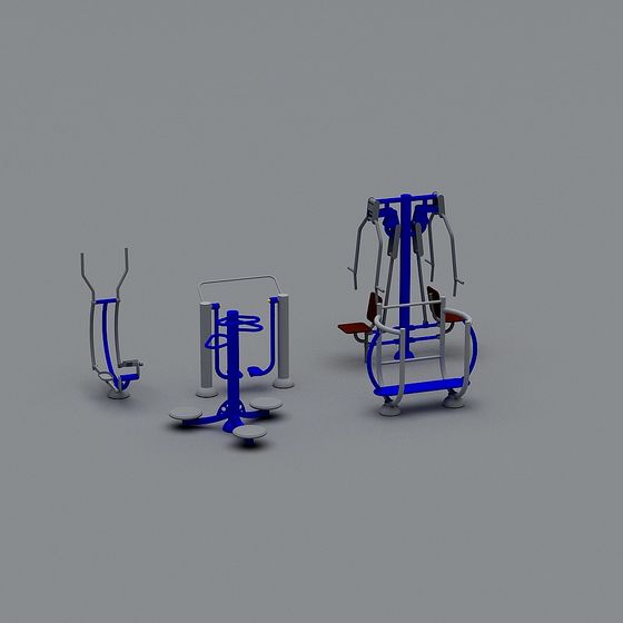 Colorful Park Fitness Station 3D model