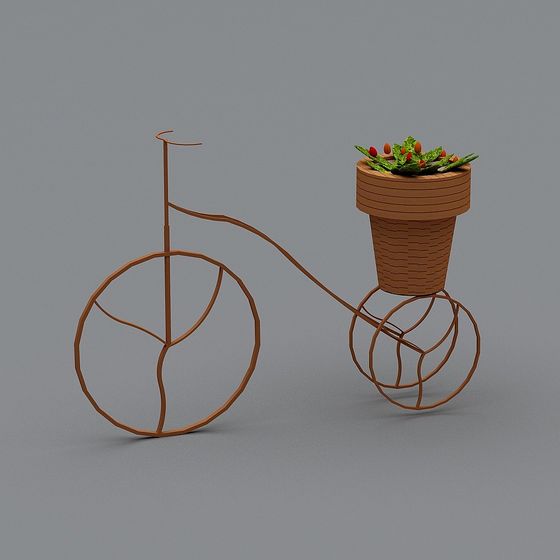 Green Ride Low Poly Bicycle 3D Model