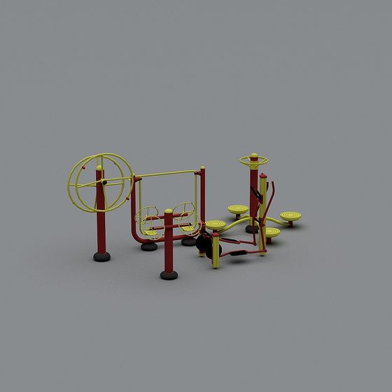 Urban Fitness Station 3D model for Outdoor Exercise