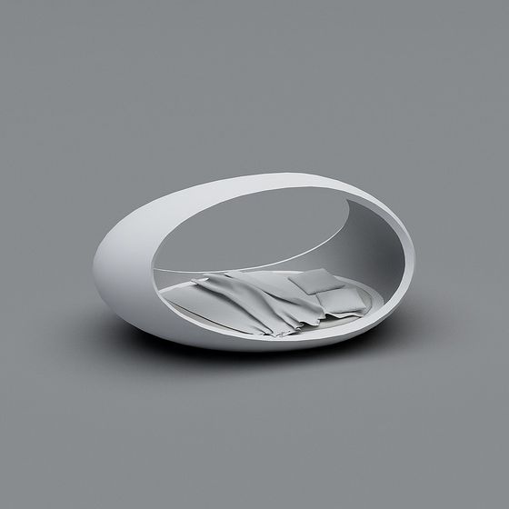 Stylish Floating Bed 3D model for Modern Interiors