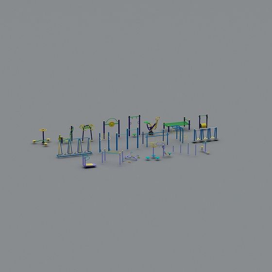 Vibrant Playground Equipment 3D Model