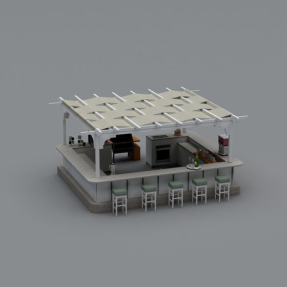 Modern Minimalist Bar 3D model Design