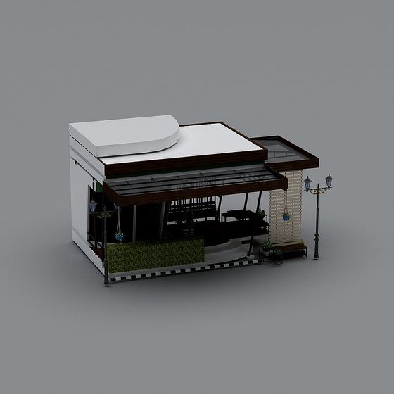 Stylish Low-Polygon Building 3D Model