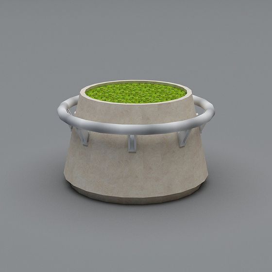 Trendy Concrete Planter 3D Model for Interior Design