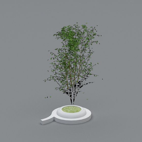 Vibrant 3D Model Plant with Low Poly Design