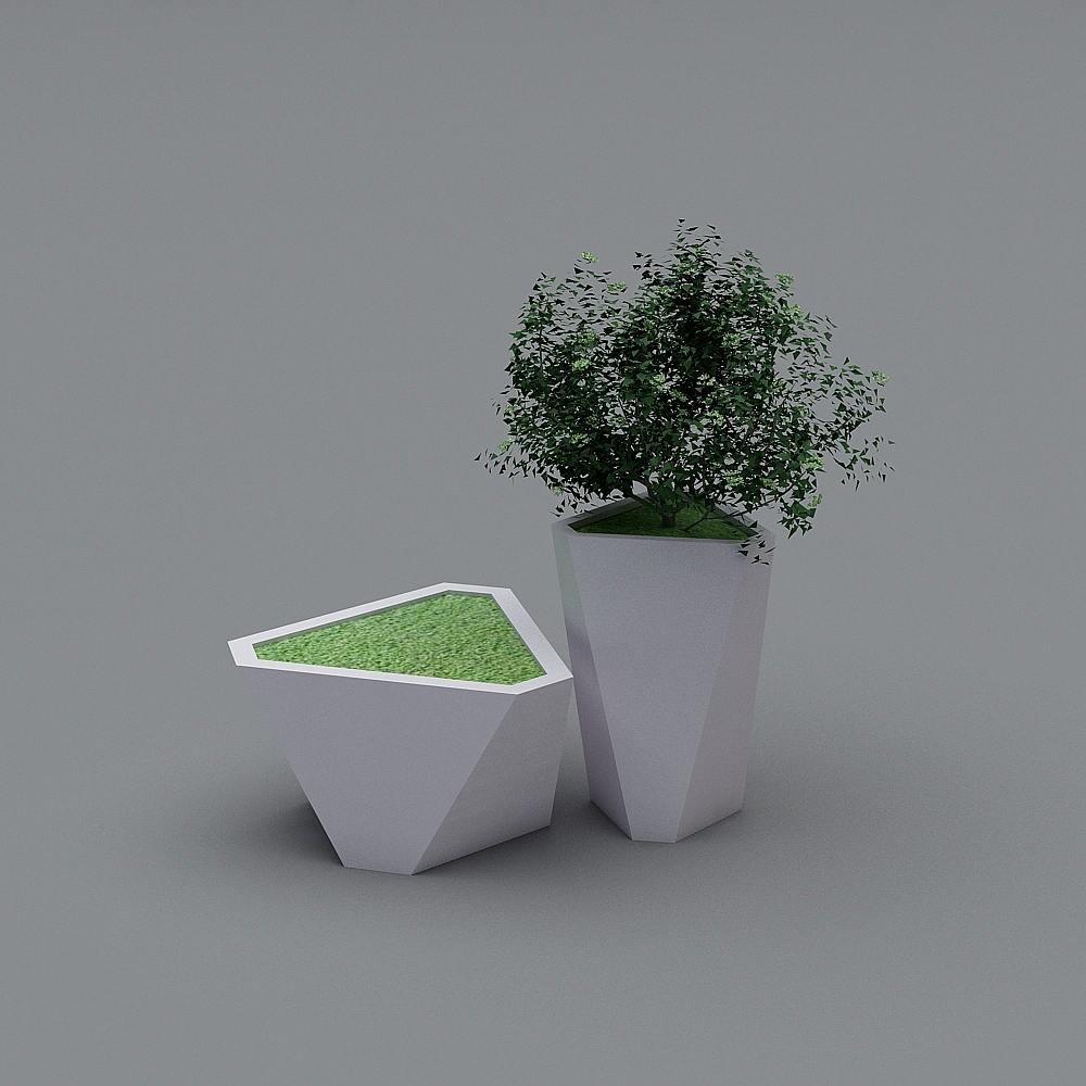 Geometric Planter 3D Model for Urban Spaces