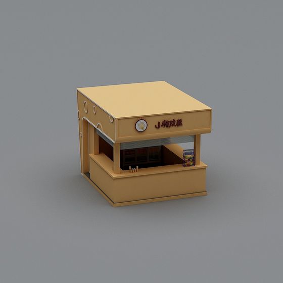 Low-Polygon Snack Stall 3D model
