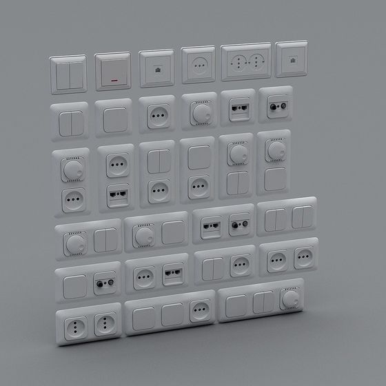 Sleek Switch Panel Collection 3D model for Modern Interiors