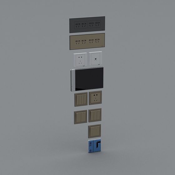 Low-Poly Switch and Socket Collection 3D model
