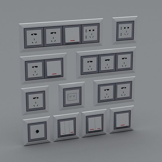 Low Poly Wall Socket 3D Model Design