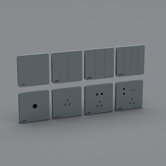 Elegant Minimalist Switch Panel 3D Model Series
