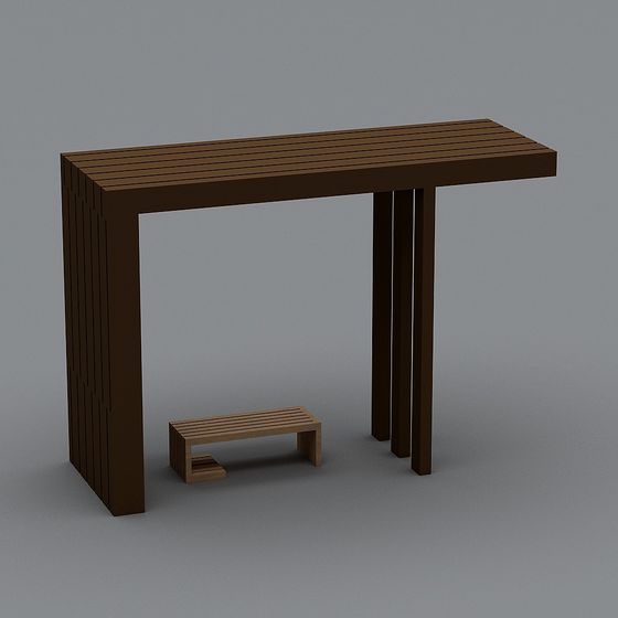 Elegant Urban Bench 3D model for Modern Designs