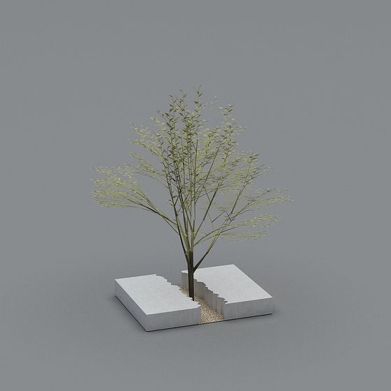 Urban Oasis Low-Poly Tree 3D model