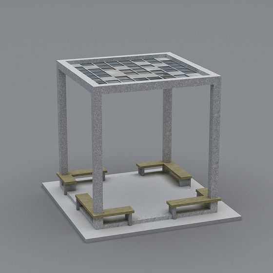 Urban Rest Pavilion 3D model for Public Spaces