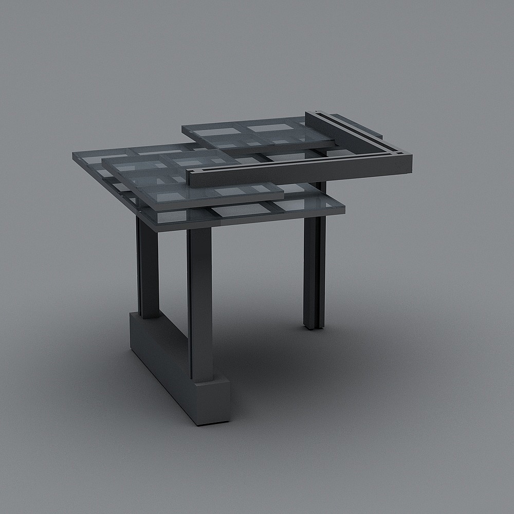 Urban Window Table and Chair Set 3D model