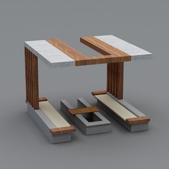 Urban Rest Bench 3D model