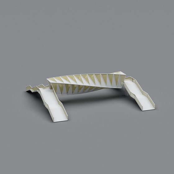 Futuristic Arch Bridge 3D Model