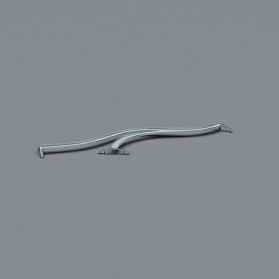 Sleek Silver Dragon-Inspired Bridge 3D model