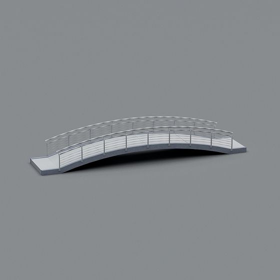 Elegant Low-Poly 3D Bridge Model