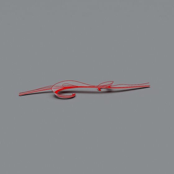 Vibrant Red 3D Line Model for Creative Projects