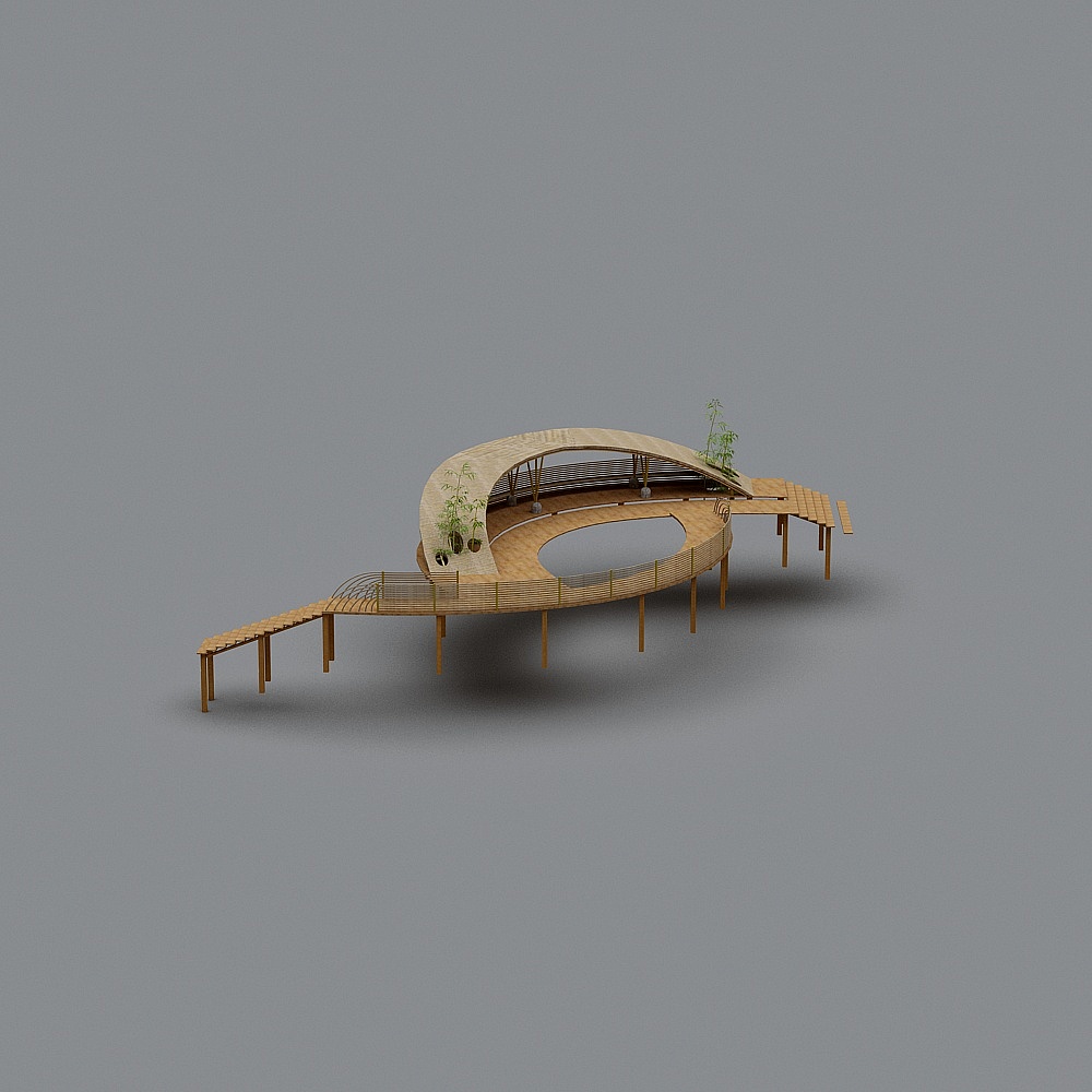 Dreamy Forest Bridge 3D model