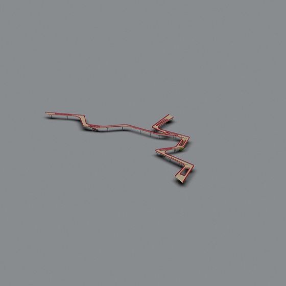 Dynamic Curved Race Track 3D model