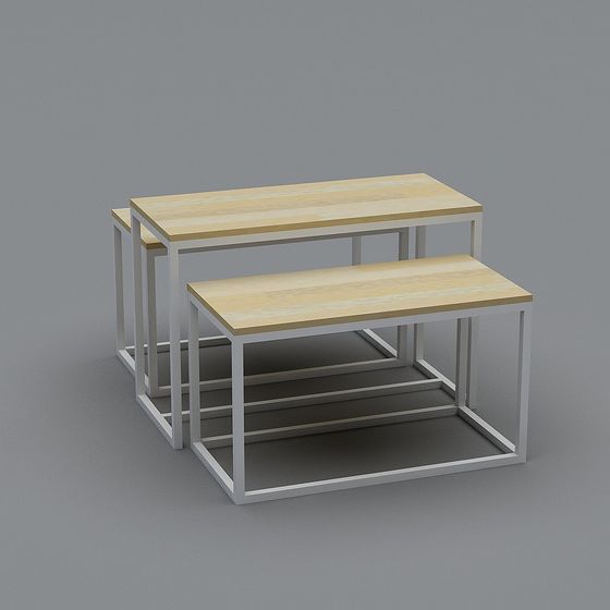 Stylish Nested Table 3D model for Modern Aesthetics