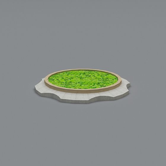 Round Platform Green Plant 3D model