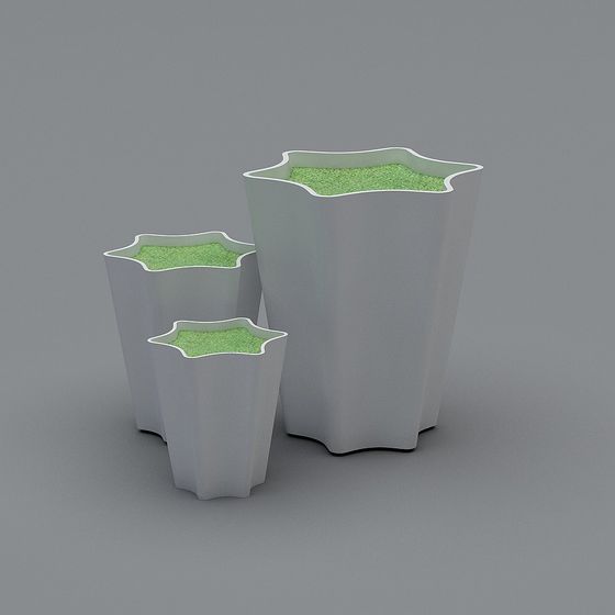 Urban Oasis Flower Pot 3D model for Creative Spaces
