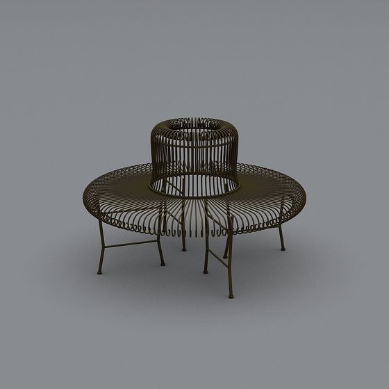 Elegant Metal Vine Chair 3D model