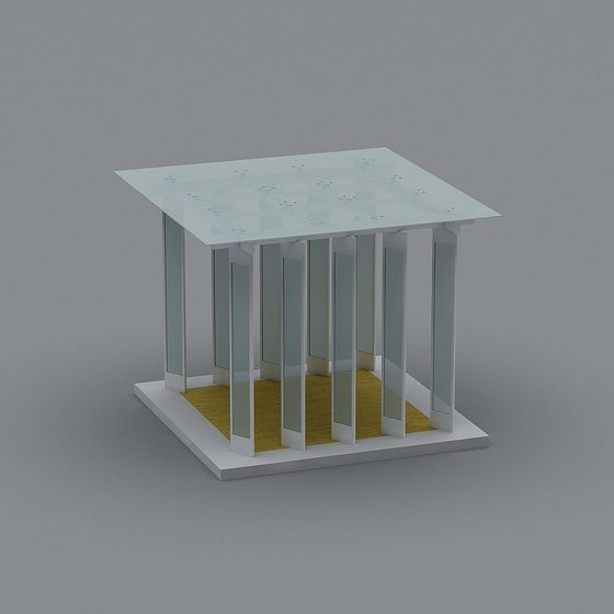 Glass Column 3D Model with Low Poly Design