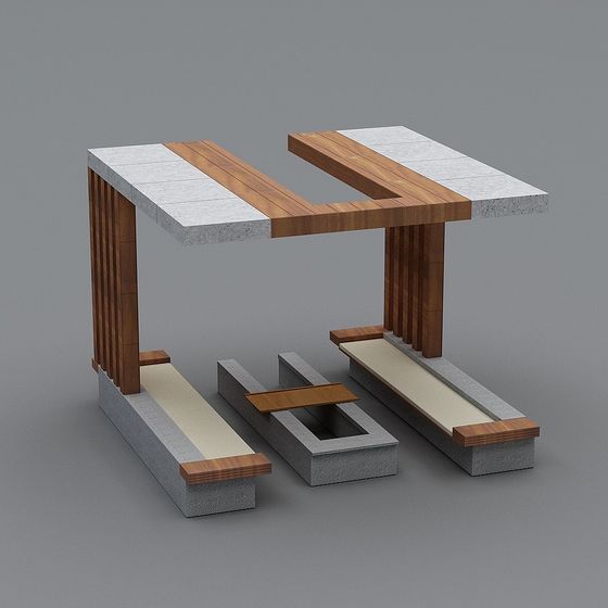 Urban Rest Bench 3D model for Creative Spaces