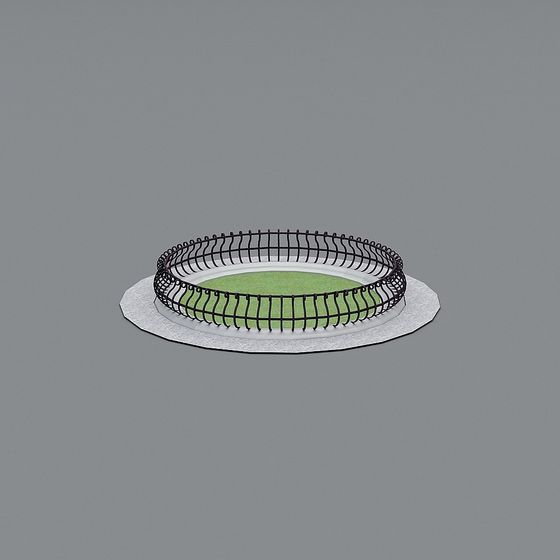 Circular Garden Low-Poly 3D Model