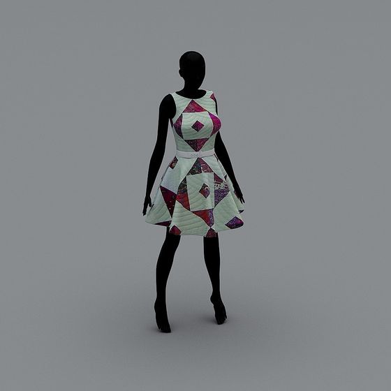 Quilted Dress 3D model