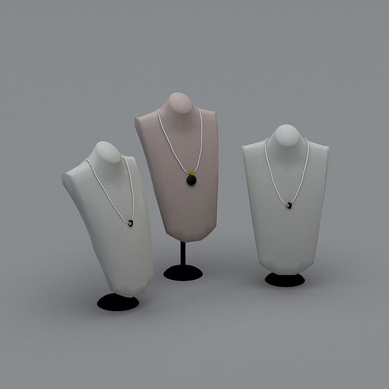 Elegant Necklace Display Stand 3D model