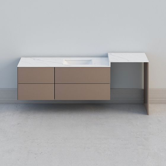 Urban Minimalist Vanity 3D model for Modern Interiors