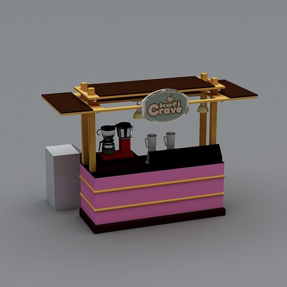 Kofi Crave Coffee Cart 3D model