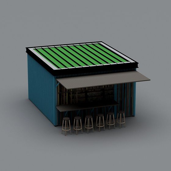 Stylish Bar Design 3D Model for Urban Spaces