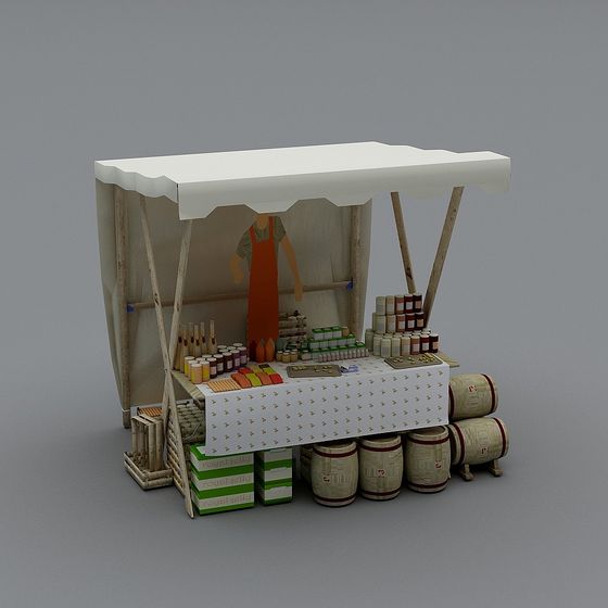 Charming Market Stall 3D model