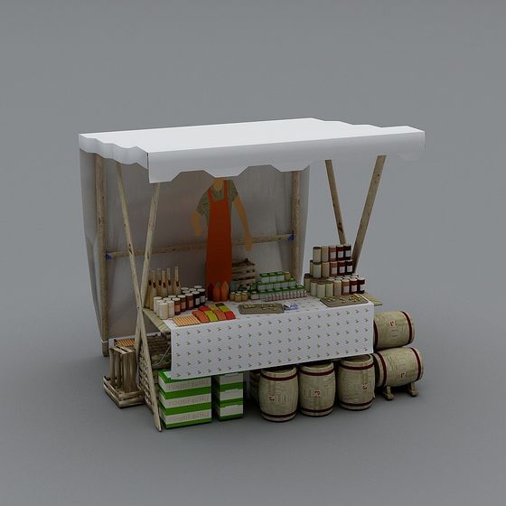 Vibrant Market Stall 3D model