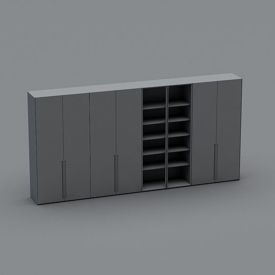 Low Poly Storage Roon Sleek Low-Poly Storage Cabinet 3D model