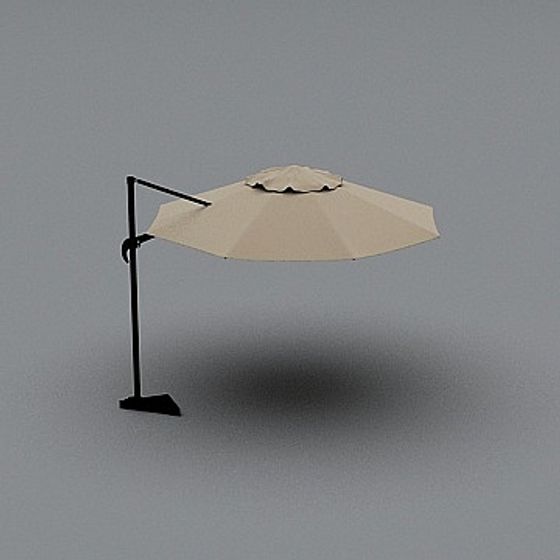 Elegant Low-Poly Outdoor Umbrella 3D model