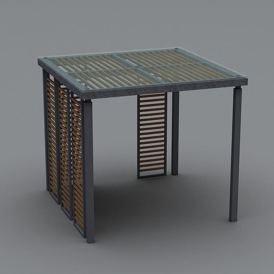 Glass Pavilion 3D model: A Serene Oasis in Urban Design