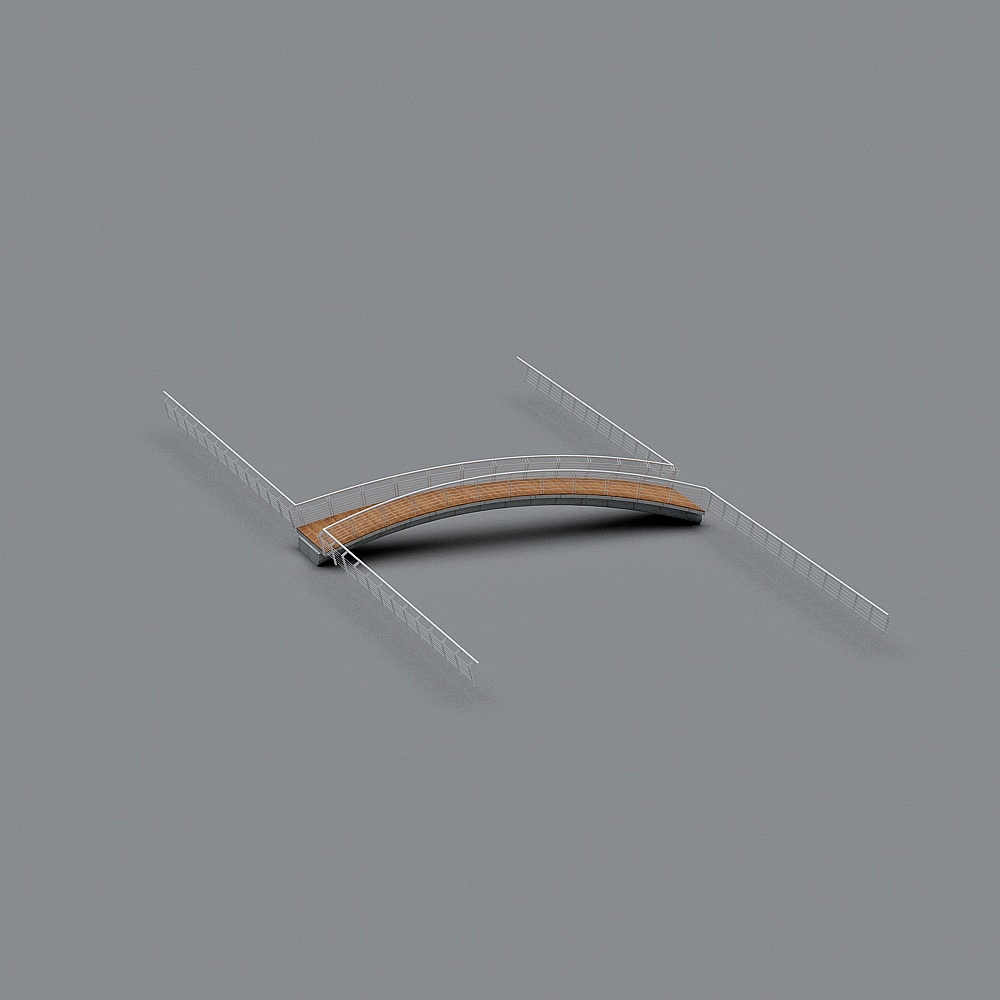 Elegant Arch Bridge 3D model for Modern Urban Design