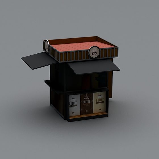 Charming Low-Poly Coffee Shop 3D model